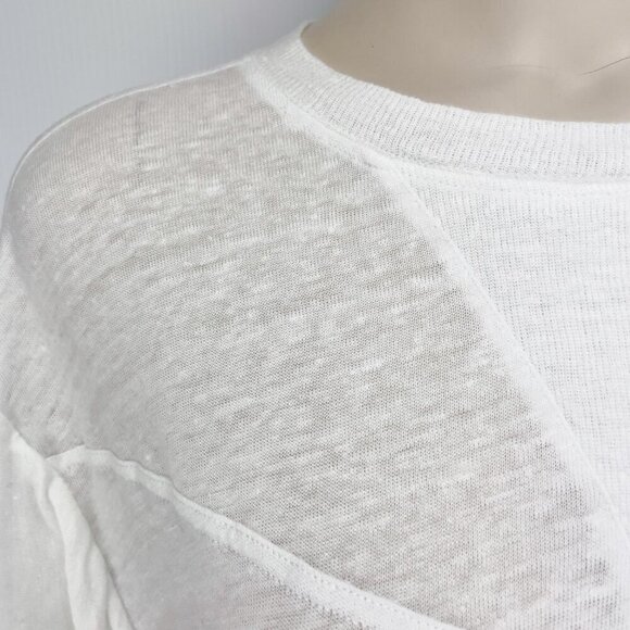 IRO Spring Drop Shoulder Oversized Semi-sheer Crewneck Cotton Blend T-Shirt XS/S - Picture 4 of 6